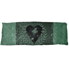 Elegant Heart With Piano And Clef On Damask Background Body Pillow Case (dakimakura) by FantasyWorld7