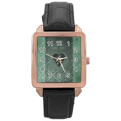 Elegant Heart With Piano And Clef On Damask Background Rose Gold Leather Watch  by FantasyWorld7