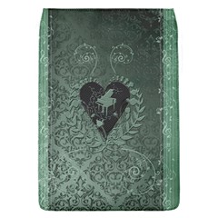 Elegant Heart With Piano And Clef On Damask Background Removable Flap Cover (s) by FantasyWorld7