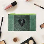 Elegant Heart With Piano And Clef On Damask Background Cosmetic Bag (XS) Front