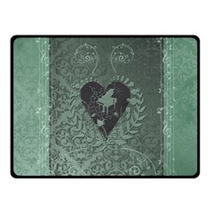 Elegant Heart With Piano And Clef On Damask Background Fleece Blanket (small) by FantasyWorld7