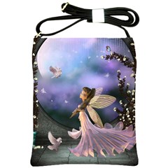 Little Fairy With Dove Shoulder Sling Bag by FantasyWorld7