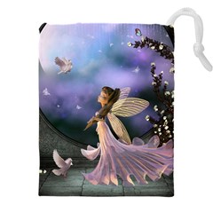 Little Fairy With Dove Drawstring Pouch (5xl)