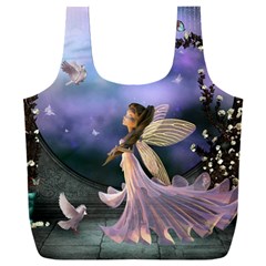 Little Fairy With Dove Full Print Recycle Bag (xxxl) by FantasyWorld7