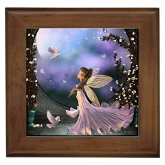 Little Fairy With Dove Framed Tile by FantasyWorld7