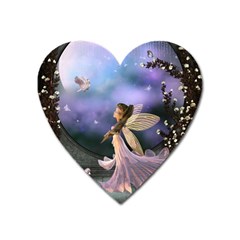 Little Fairy With Dove Heart Magnet by FantasyWorld7