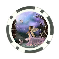 Little Fairy With Dove Poker Chip Card Guard by FantasyWorld7