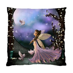 Little Fairy With Dove Standard Cushion Case (two Sides) by FantasyWorld7