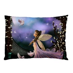 Little Fairy With Dove Pillow Case by FantasyWorld7