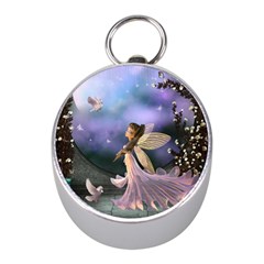 Little Fairy With Dove Mini Silver Compasses by FantasyWorld7