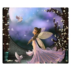 Little Fairy With Dove Double Sided Flano Blanket (small)  by FantasyWorld7