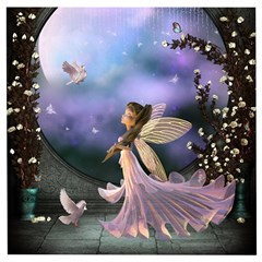 Little Fairy With Dove Wooden Puzzle Square