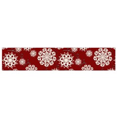 Snowflakes On Red Small Flano Scarf by bloomingvinedesign