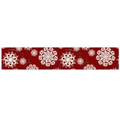 Snowflakes On Red Large Flano Scarf  by bloomingvinedesign