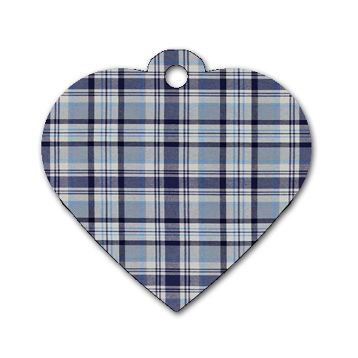 Tartan Design 2 Dog Tag Heart (One Side)