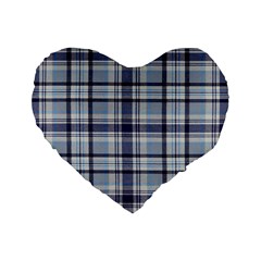 Tartan Design 2 Standard 16  Premium Flano Heart Shape Cushions by impacteesstreetwearfour