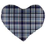 Tartan Design 2 Large 19  Premium Flano Heart Shape Cushions Front