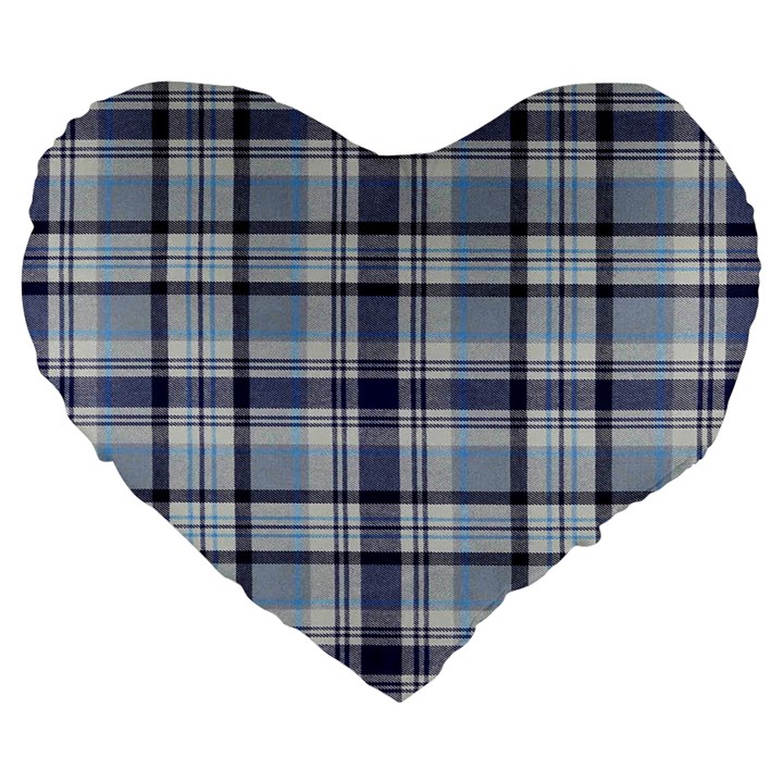 Tartan Design 2 Large 19  Premium Flano Heart Shape Cushions