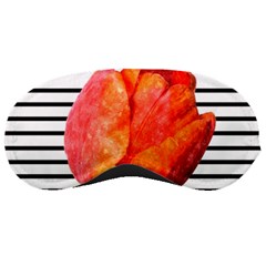 Tulip Watercolor Red And Black Stripes Sleeping Mask by picsaspassion