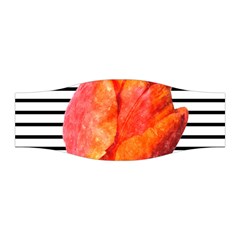 Tulip Watercolor Red And Black Stripes Stretchable Headband by picsaspassion