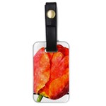 Tulip watercolor Red and black stripes Luggage Tag (one side) Front