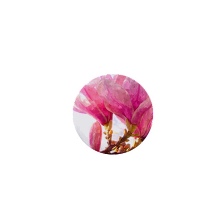 Magnolia Roze aquarel watercolor 1  Mini Buttons