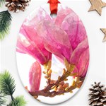 Magnolia Roze aquarel watercolor Ornament (Oval) Front