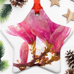 Magnolia Roze aquarel watercolor Ornament (Star)