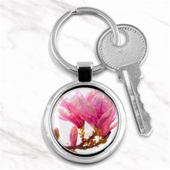 Magnolia Roze Aquarel Watercolor Key Chain (round) by picsaspassion