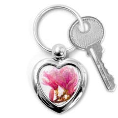 Magnolia Roze aquarel watercolor Key Chain (Heart)