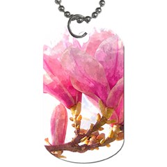 Magnolia Roze aquarel watercolor Dog Tag (One Side)