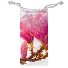 Magnolia Roze Aquarel Watercolor Jewelry Bag by picsaspassion