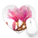 Magnolia Roze aquarel watercolor Heart Mousepads Front