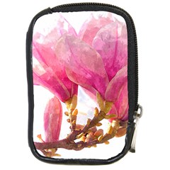 Magnolia Roze Aquarel Watercolor Compact Camera Leather Case by picsaspassion