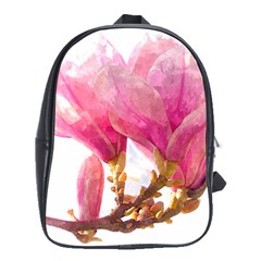 Magnolia Roze aquarel watercolor School Bag (Large)