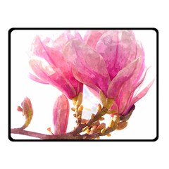 Magnolia Roze Aquarel Watercolor Fleece Blanket (small) by picsaspassion