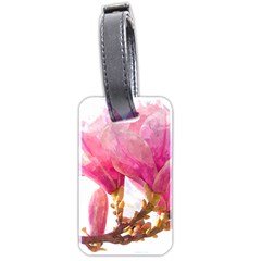 Magnolia Roze Aquarel Watercolor Luggage Tag (two Sides) by picsaspassion