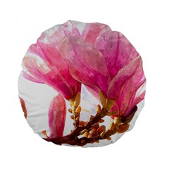 Magnolia Roze Aquarel Watercolor Standard 15  Premium Round Cushions by picsaspassion