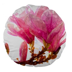 Magnolia Roze aquarel watercolor Large 18  Premium Round Cushions