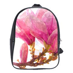 Magnolia Roze Aquarel Watercolor School Bag (xl) by picsaspassion