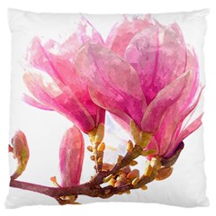 Magnolia Roze Aquarel Watercolor Large Flano Cushion Case (two Sides) by picsaspassion