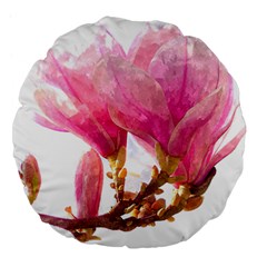 Magnolia Roze aquarel watercolor Large 18  Premium Flano Round Cushions