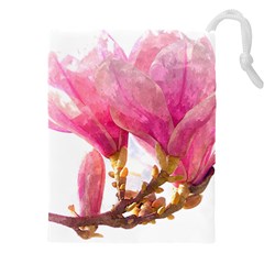 Magnolia Roze Aquarel Watercolor Drawstring Pouch (4xl)