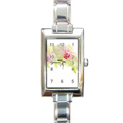 Phalenopsis Orchid White Lilac Watercolor Aquarel Rectangle Italian Charm Watch by picsaspassion