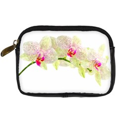 Phalenopsis Orchid White Lilac Watercolor Aquarel Digital Camera Leather Case by picsaspassion