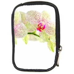 Phalenopsis Orchid White Lilac Watercolor Aquarel Compact Camera Leather Case by picsaspassion