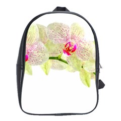 Phalenopsis Orchid White Lilac Watercolor Aquarel School Bag (large) by picsaspassion