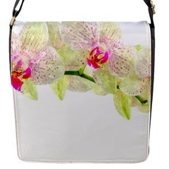 Phalenopsis Orchid White Lilac Watercolor Aquarel Flap Closure Messenger Bag (s) by picsaspassion