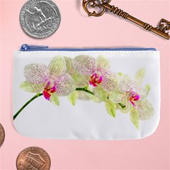 Phalenopsis Orchid White Lilac Watercolor Aquarel Large Coin Purse by picsaspassion