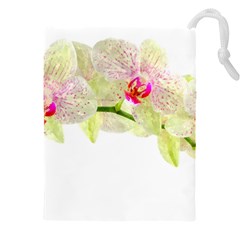 Phalenopsis Orchid White Lilac Watercolor Aquarel Drawstring Pouch (4xl)